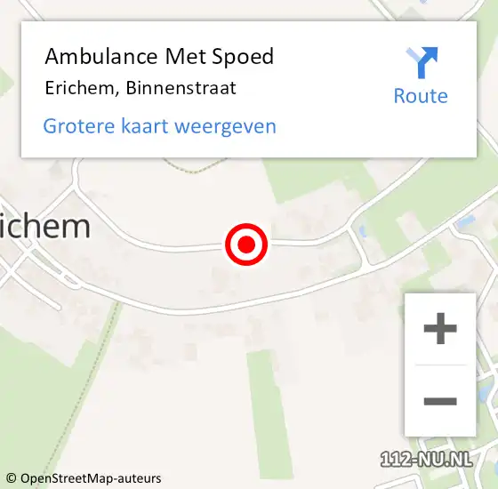 Locatie op kaart van de 112 melding: Ambulance Met Spoed Naar Erichem, Binnenstraat op 14 augustus 2019 02:48