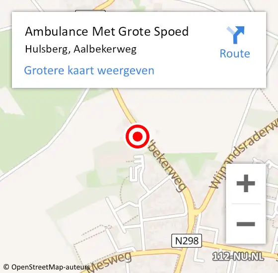 Locatie op kaart van de 112 melding: Ambulance Met Grote Spoed Naar Hulsberg, Aalbekerweg op 10 april 2014 15:13