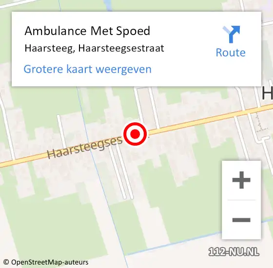 Locatie op kaart van de 112 melding: Ambulance Met Spoed Naar Haarsteeg, Haarsteegsestraat op 14 augustus 2019 04:51