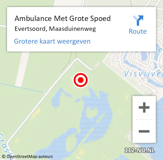 Locatie op kaart van de 112 melding: Ambulance Met Grote Spoed Naar Evertsoord, Maasduinenweg op 10 april 2014 15:23