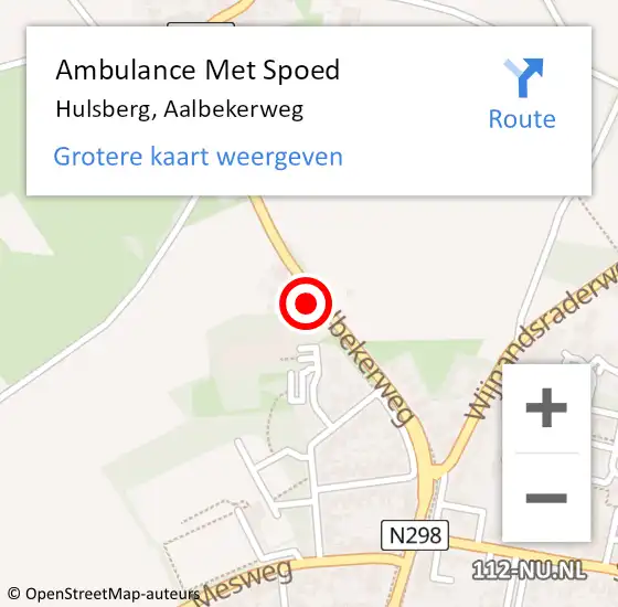 Locatie op kaart van de 112 melding: Ambulance Met Spoed Naar Hulsberg, Aalbekerweg op 10 april 2014 15:31