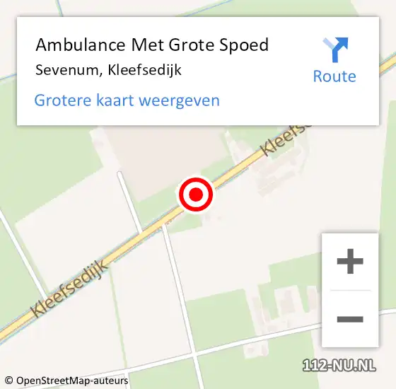 Locatie op kaart van de 112 melding: Ambulance Met Grote Spoed Naar Sevenum, Kleefsedijk op 14 augustus 2019 10:23