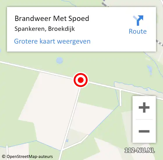 Locatie op kaart van de 112 melding: Brandweer Met Spoed Naar Spankeren, Broekdijk op 14 augustus 2019 10:31