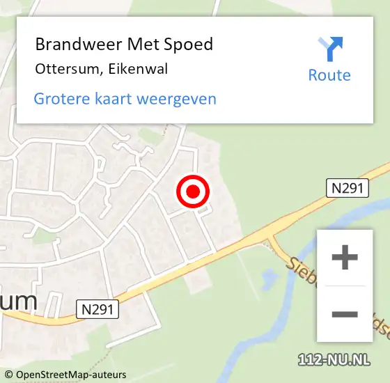 Locatie op kaart van de 112 melding: Brandweer Met Spoed Naar Ottersum, Eikenwal op 14 augustus 2019 11:26