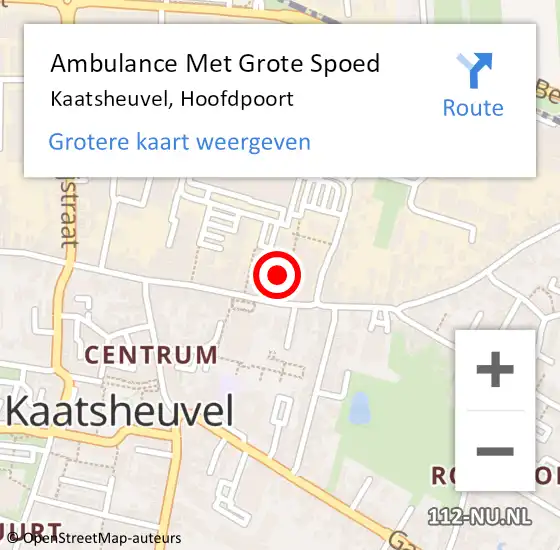Locatie op kaart van de 112 melding: Ambulance Met Grote Spoed Naar Kaatsheuvel, Hoofdpoort op 14 augustus 2019 11:41