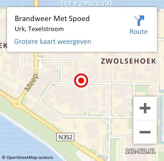 Locatie op kaart van de 112 melding: Brandweer Met Spoed Naar Urk, Texelstroom op 10 april 2014 15:54