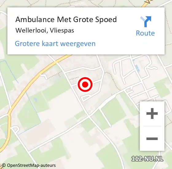Locatie op kaart van de 112 melding: Ambulance Met Grote Spoed Naar Wellerlooi, Vliespas op 14 augustus 2019 16:22
