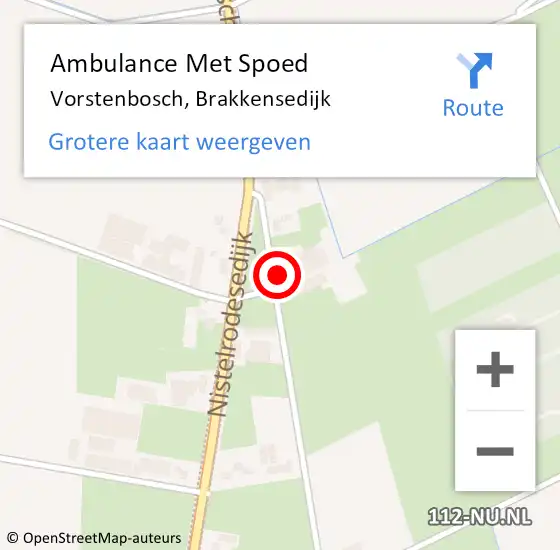 Locatie op kaart van de 112 melding: Ambulance Met Spoed Naar Vorstenbosch, Brakkensedijk op 10 april 2014 16:08