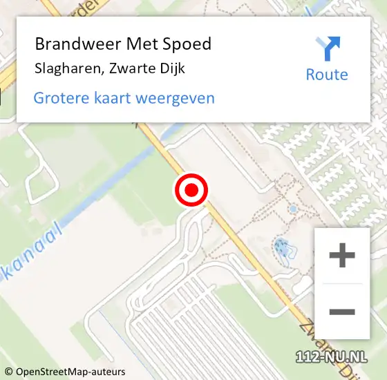 Locatie op kaart van de 112 melding: Brandweer Met Spoed Naar Slagharen, Zwarte Dijk op 14 augustus 2019 17:47