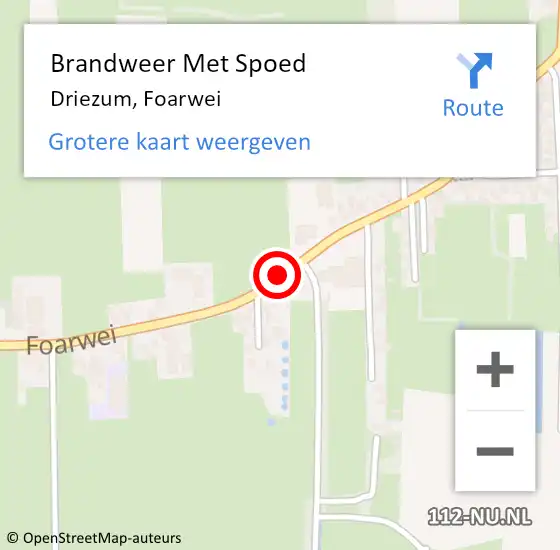 Locatie op kaart van de 112 melding: Brandweer Met Spoed Naar Driezum, Foarwei op 14 augustus 2019 19:38