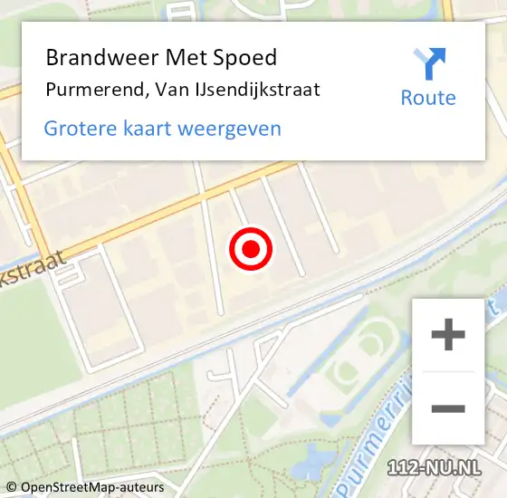 Locatie op kaart van de 112 melding: Brandweer Met Spoed Naar Purmerend, Van IJsendijkstraat op 14 augustus 2019 23:41