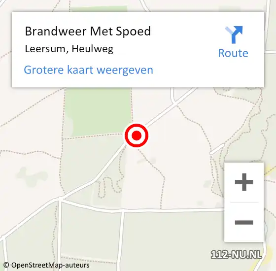 Locatie op kaart van de 112 melding: Brandweer Met Spoed Naar Leersum, Heulweg op 15 augustus 2019 06:53