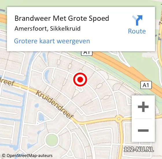 Locatie op kaart van de 112 melding: Brandweer Met Grote Spoed Naar Amersfoort, Sikkelkruid op 15 augustus 2019 06:55