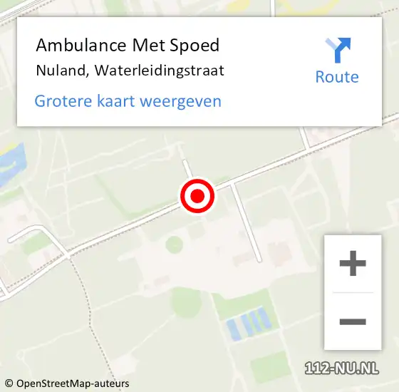 Locatie op kaart van de 112 melding: Ambulance Met Spoed Naar Nuland, Waterleidingstraat op 15 augustus 2019 06:59