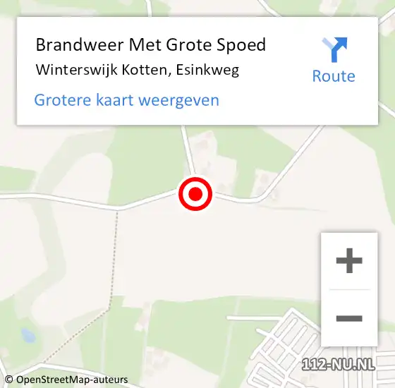 Locatie op kaart van de 112 melding: Brandweer Met Grote Spoed Naar Winterswijk Kotten, Esinkweg op 28 september 2013 10:13