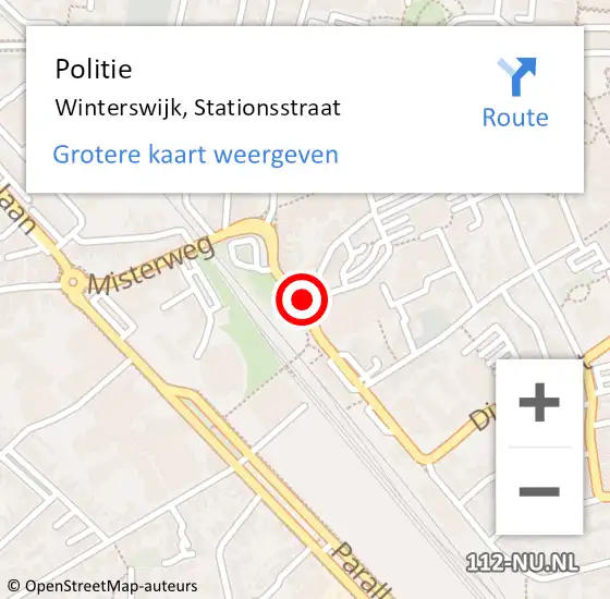 Locatie op kaart van de 112 melding: Politie Winterswijk, Stationsstraat op 15 augustus 2019 10:34