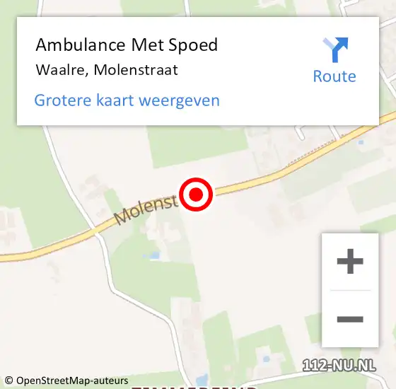Locatie op kaart van de 112 melding: Ambulance Met Spoed Naar Waalre, Molenstraat op 15 augustus 2019 10:43