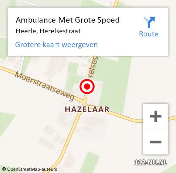 Locatie op kaart van de 112 melding: Ambulance Met Grote Spoed Naar Heerle, Herelsestraat op 15 augustus 2019 10:46