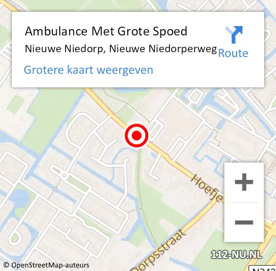 Locatie op kaart van de 112 melding: Ambulance Met Grote Spoed Naar Nieuwe Niedorp, Nieuwe Niedorperweg op 15 augustus 2019 11:47