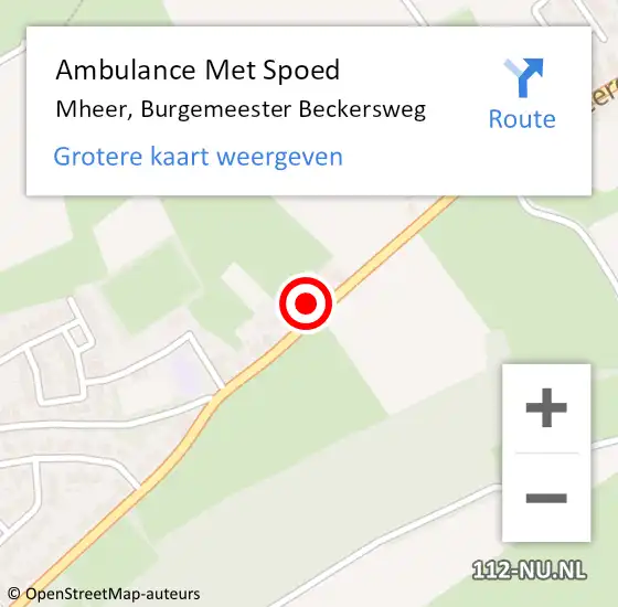 Locatie op kaart van de 112 melding: Ambulance Met Spoed Naar Mheer, Burgemeester Beckersweg op 10 april 2014 17:39