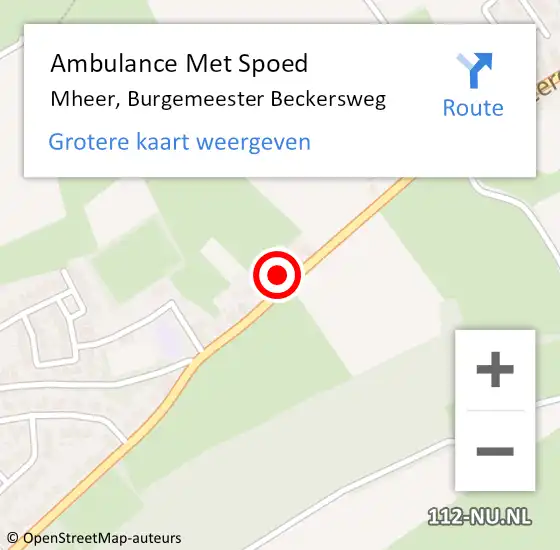 Locatie op kaart van de 112 melding: Ambulance Met Spoed Naar Mheer, Burgemeester Beckersweg op 10 april 2014 17:52