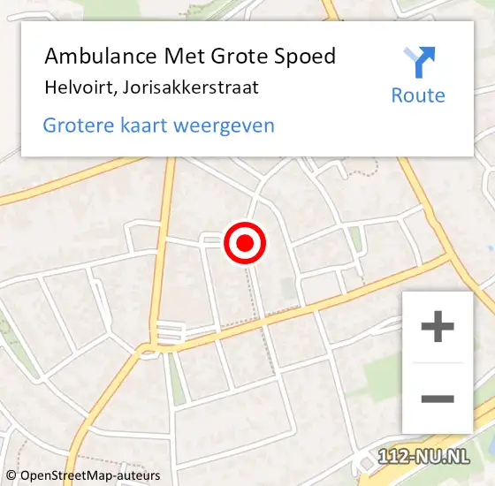 Locatie op kaart van de 112 melding: Ambulance Met Grote Spoed Naar Helvoirt, Jorisakkerstraat op 15 augustus 2019 20:50