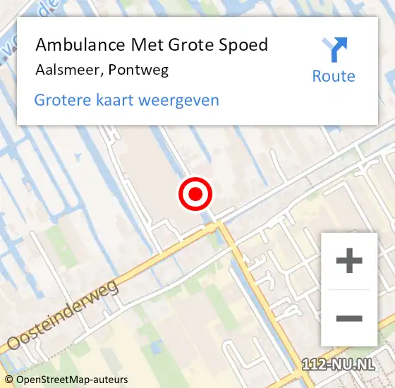 Locatie op kaart van de 112 melding: Ambulance Met Grote Spoed Naar Aalsmeer, Pontweg op 15 augustus 2019 21:18