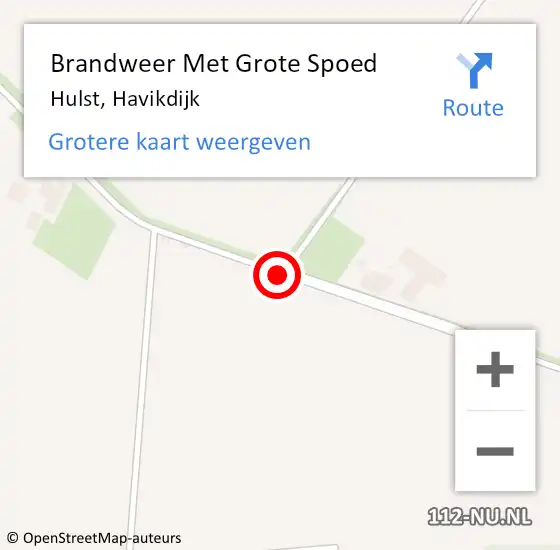 Locatie op kaart van de 112 melding: Brandweer Met Grote Spoed Naar Hulst, Havikdijk op 15 augustus 2019 22:52