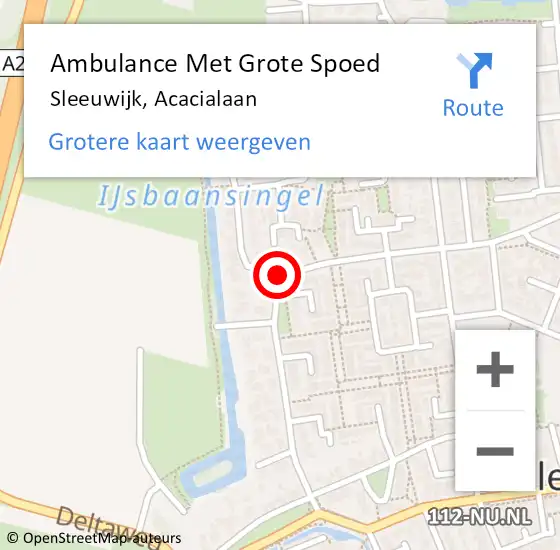 Locatie op kaart van de 112 melding: Ambulance Met Grote Spoed Naar Sleeuwijk, Acacialaan op 16 augustus 2019 01:28