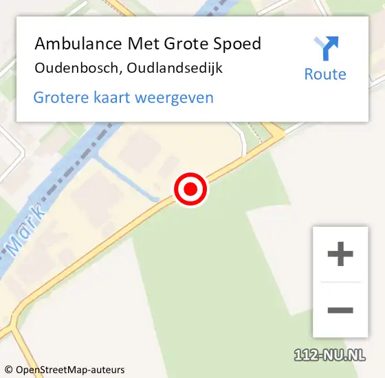 Locatie op kaart van de 112 melding: Ambulance Met Grote Spoed Naar Oudenbosch, Oudlandsedijk op 16 augustus 2019 07:38