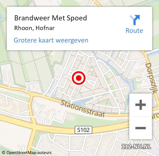 Locatie op kaart van de 112 melding: Brandweer Met Spoed Naar Rhoon, Hofnar op 16 augustus 2019 08:30