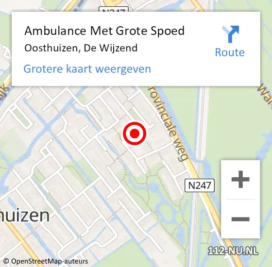 Locatie op kaart van de 112 melding: Ambulance Met Grote Spoed Naar Oosthuizen, De Wijzend op 16 augustus 2019 09:35