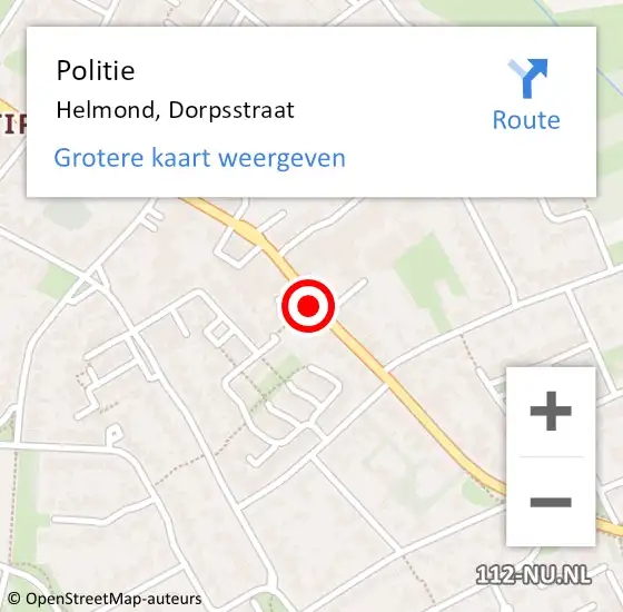 Locatie op kaart van de 112 melding: Politie Helmond, Dorpsstraat op 16 augustus 2019 11:06