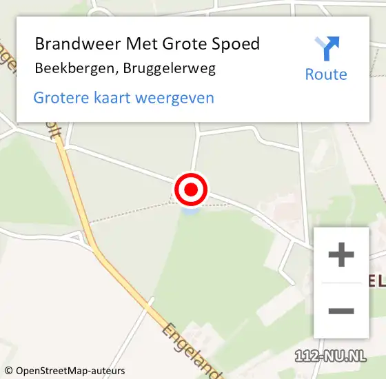 Locatie op kaart van de 112 melding: Brandweer Met Grote Spoed Naar Beekbergen, Bruggelerweg op 16 augustus 2019 11:32