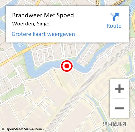 Locatie op kaart van de 112 melding: Brandweer Met Spoed Naar Woerden, Singel op 16 augustus 2019 12:13