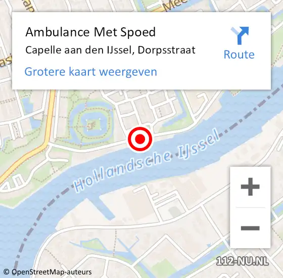Locatie op kaart van de 112 melding: Ambulance Met Spoed Naar Capelle aan den IJssel, Dorpsstraat op 16 augustus 2019 12:15