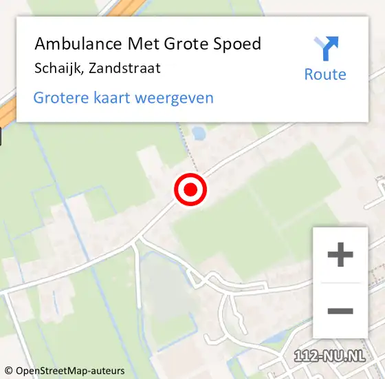 Locatie op kaart van de 112 melding: Ambulance Met Grote Spoed Naar Schaijk, Zandstraat op 16 augustus 2019 13:26