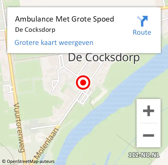 Locatie op kaart van de 112 melding: Ambulance Met Grote Spoed Naar De Cocksdorp op 16 augustus 2019 16:10