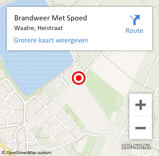 Locatie op kaart van de 112 melding: Brandweer Met Spoed Naar Waalre, Heistraat op 16 augustus 2019 20:06
