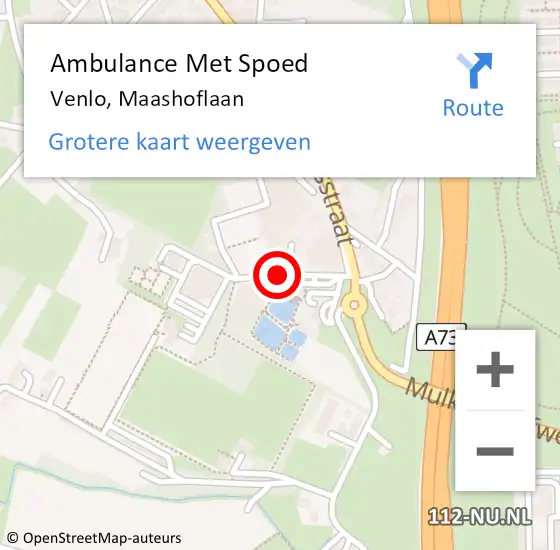 Locatie op kaart van de 112 melding: Ambulance Met Spoed Naar Venlo, Maashoflaan op 16 augustus 2019 20:16