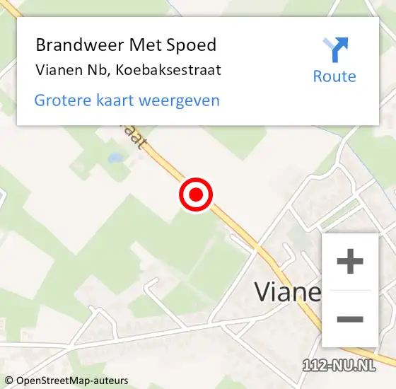 Locatie op kaart van de 112 melding: Brandweer Met Spoed Naar Vianen Nb, Koebaksestraat op 16 augustus 2019 21:50