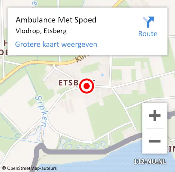 Locatie op kaart van de 112 melding: Ambulance Met Spoed Naar Vlodrop, Etsberg op 16 augustus 2019 21:54