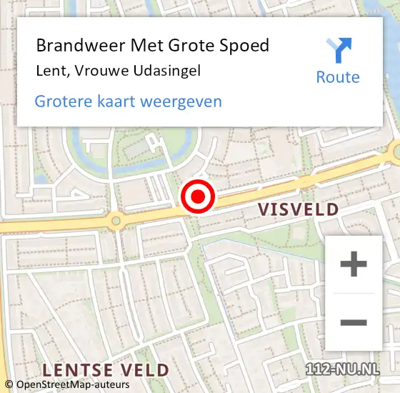 Locatie op kaart van de 112 melding: Brandweer Met Grote Spoed Naar Lent, Vrouwe Udasingel op 16 augustus 2019 23:49