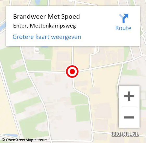 Locatie op kaart van de 112 melding: Brandweer Met Spoed Naar Enter, Mettenkampsweg op 17 augustus 2019 08:48