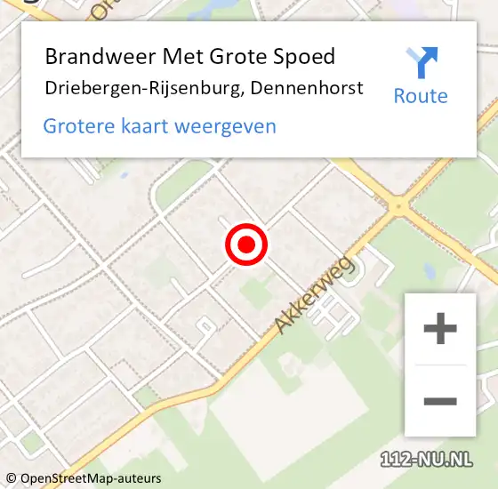 Locatie op kaart van de 112 melding: Brandweer Met Grote Spoed Naar Driebergen-Rijsenburg, Dennenhorst op 17 augustus 2019 10:20