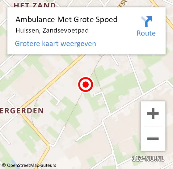 Locatie op kaart van de 112 melding: Ambulance Met Grote Spoed Naar Huissen, Zandsevoetpad op 17 augustus 2019 11:47