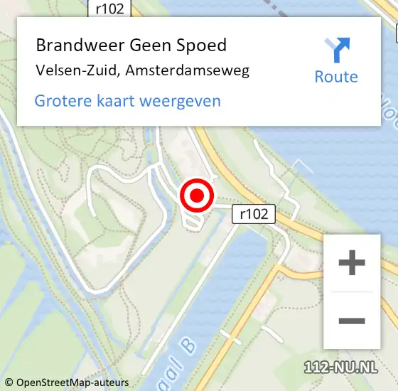 Locatie op kaart van de 112 melding: Brandweer Geen Spoed Naar Velsen-Zuid, Amsterdamseweg op 17 augustus 2019 11:51