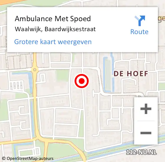 Locatie op kaart van de 112 melding: Ambulance Met Spoed Naar Waalwijk, Baardwijksestraat op 17 augustus 2019 12:42