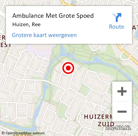 Locatie op kaart van de 112 melding: Ambulance Met Grote Spoed Naar Huizen, Ree op 28 september 2013 10:31