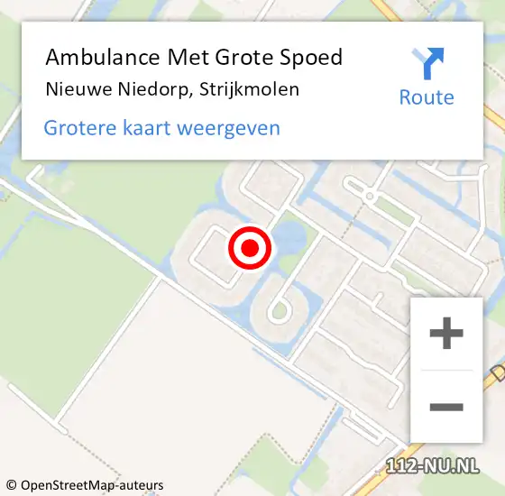 Locatie op kaart van de 112 melding: Ambulance Met Grote Spoed Naar Nieuwe Niedorp, Strijkmolen op 17 augustus 2019 14:39